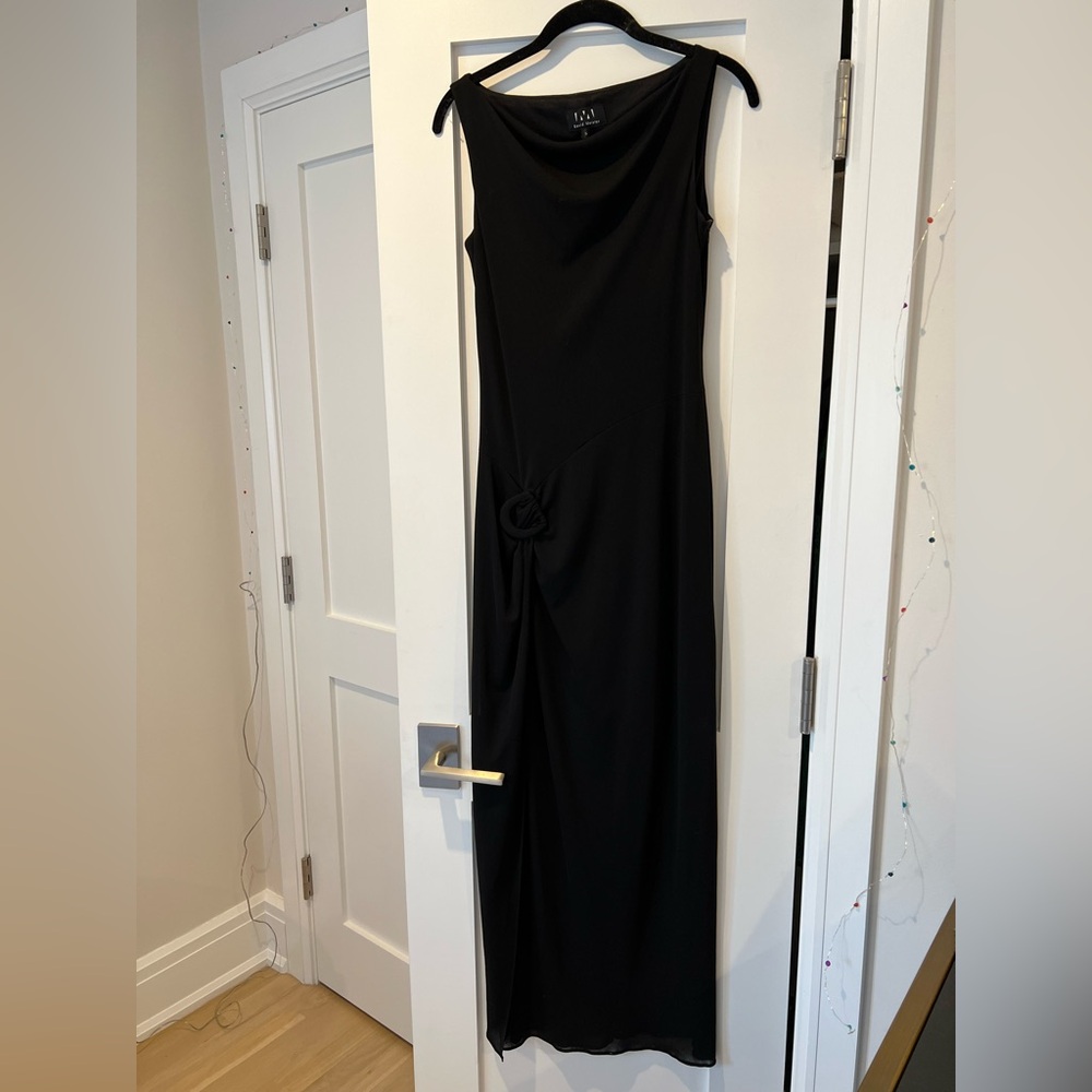 David Meister Black Sleeveless Cowl Neck Maxi Dress / Long Gown [Size 6]